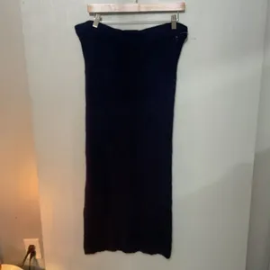 Fishman 1996 Womens Skirt Navy Blue Diamond Pointelle Knit Midi Size Medium thumbnail 4