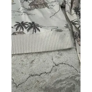 Gilly Hicks Womens XS‎ Cropped Sweatshirt Cream Tropical Island Palm Tree Print thumbnail 5