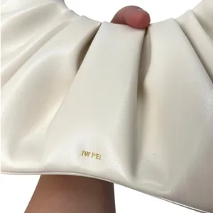 JW‎ PEI Gabbi Ruched Hobo Handbag Ivory Vegan Leather Small Hobo Bag Like New thumbnail 6