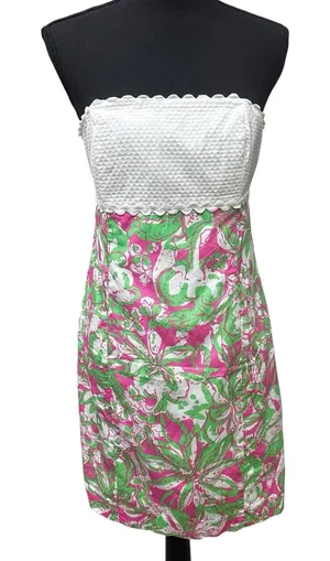 Lilly Pulitzer Franco Hotty Pink Forgot My Trunks Strapless Tie Back Dress‎ 6 thumbnail 1