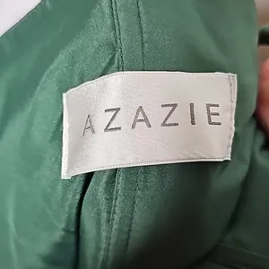Azazie emerald green halter top bow knot pleaded chiffon corset cocktail dress 8 thumbnail 7