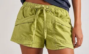 Free People Good Fortune Solid Cotton-Linen Shorts thumbnail 1