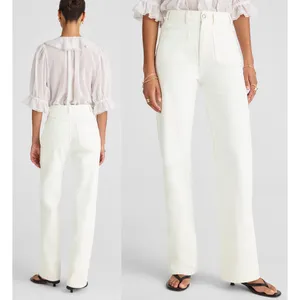 Madewell |‎ NWT Cleo Straight Jean Patch Pocket White Denim | Sz 26 thumbnail 2