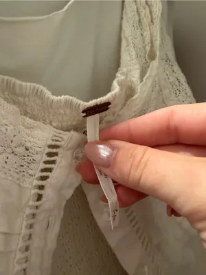 Free People White Lace-Trim Button Front Camisole thumbnail 3