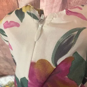 Love Tree White And Purple Floral Dress‎ Size Large thumbnail 6