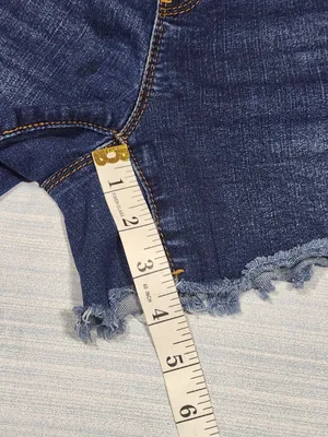 Haute Mama Maternity Full Pane Denim Shorts - Distressed. Dark Wash - Size M thumbnail 6