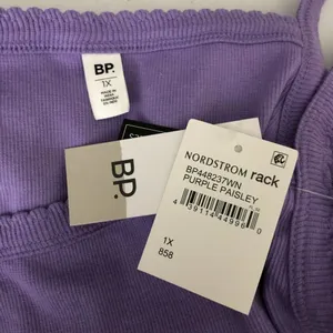 BP Bodysuit Ribbed Knit Square Neck Sleeveless Purple Size 1X thumbnail 3