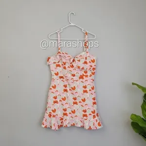 Black Halo Zalda Ruffled Floral Mini Dress thumbnail 3
