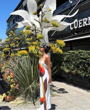 Zara Floral Maxi Dress strappy bodycon fitted bohemian summer vacation casual thumbnail 4