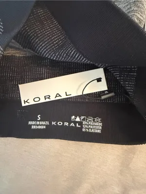 KORAL Seamless Racerback Crop Sports‎ Bra Gray Black NWT Size S thumbnail 3