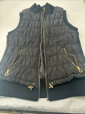 Calvin Klein Women’s Black Quilted Puffer Vest with Gold Accents bust bust 32 length 23 thumbnail 4
