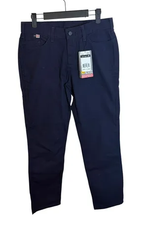 NWT Carhartt Flame Resistant Rugged Flex Navy Blue Canvas Original Fit Pants thumbnail 1