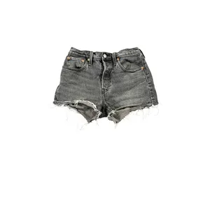 Levis 501 Size 27 Shorts High Rise Button Fly Denim Shorts‎ Washed Black Gray thumbnail 4