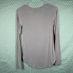 Abercrombie & Fitch Pink Ribbed Y2K Henley Top‎ thumbnail 5