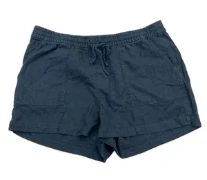J Crew Linen & Viscose Blend Drawstring Shorts Size M Black thumbnail 1