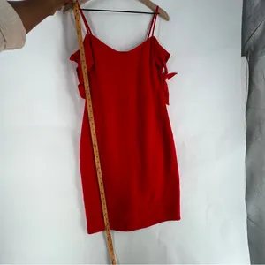 Abercrombie & Fitch Red‎ Linen Blend Off The Shoulder Sweetheart Midi Dress 6 thumbnail 15