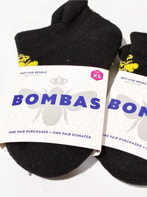 Bombas Women’s Ankle Socks 2 Pair Black X-Small Honeycomb Arch Support NEW thumbnail 2