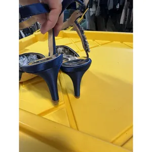 Jewel Badgley Mischka Robles Kitten Heel Evening Pumps Navy Satin Size 7 thumbnail 5