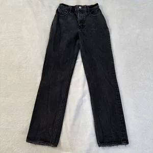 Abercrombie Ultra High Rise 90s Straight Jean Black thumbnail 2