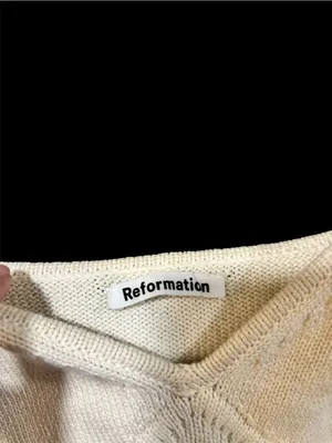 Reformation Grace Sweater Cami – Cream – Size Large – 100% Organic Cotton thumbnail 4