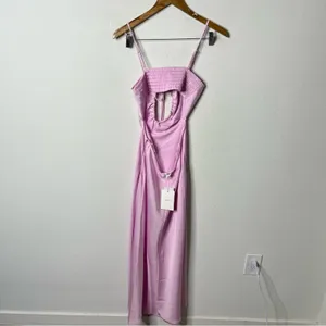 ALC Frank NWT‎ Lavender Lilac Purple Halter Neck Cutout Smocked Midi Dress Womens 8 thumbnail 8