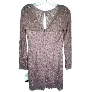 Aidan Maddox NWT‎ Dusty Rose V Neck Long Sleeve Sequin Cocktail Dress Size 6 thumbnail 3