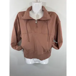 Old Navy Active Dynamic Fleece Quarter Zip Sweatshirt Mauve Brown Women's Medium thumbnail 5
