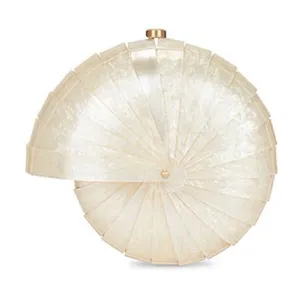 Cult Gaia Sirena Shell Acrylic Rounded Seashell Clutch in Ivory thumbnail 1