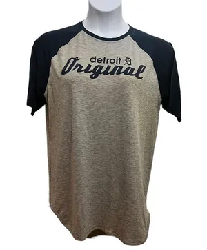 Detroit D Original Baseball Tee Size Large Gray thumbnail 2