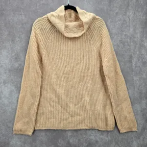 Pink Knit Gold Metallic Long Sleeve Pullover Cardigan Sweater Medium‎ thumbnail 1