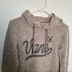 Vans Women's Size XS Hoodie Hooded Sweatshirt Gray Green Knit Kangaroo Pocket thumbnail 3