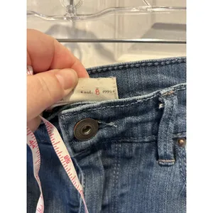 Old Navy Womens Blue Denim Mini Skirt Size 8 Medium Wash Front Slit Raw‎ Hem Y2K thumbnail 5