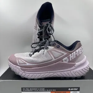 Hi-Tec Women Trail Shoe Size 8.5 Breathable Mesh Lining, Lace Up, Lilac, Purple thumbnail 1