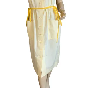 Vintage 1980'S Tanner Pale Yellow Sleeveless Shirt Dress With Belts (6) thumbnail 8
