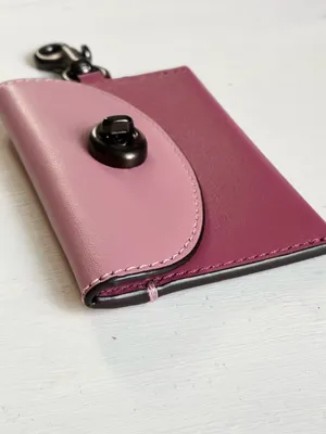 Coach Turnlock Leather Card Case Bag Charm in Colorblock thumbnail 8