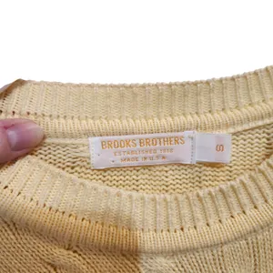 Brooks Brothers Yellow Long Sleeve Open Knit Crew Neck Pullover Sweater Small thumbnail 3