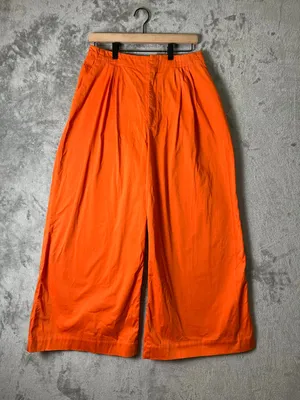 Maeve Anthropologie Slouchy Wide‎ Leg Trousers Bright Orange High Rise 10 New thumbnail 1