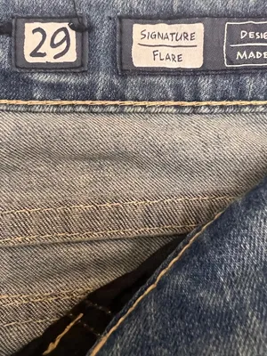 Miss Me Signature Women's Flare Jeans Size 29 Distressed Blue Denim Low Rise thumbnail 4