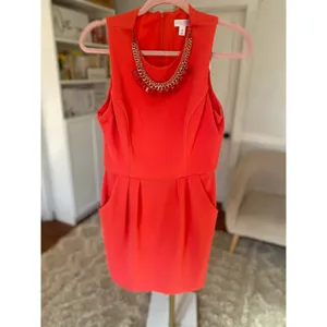 Bisou‎ Bisou Michele Bohbot Coral Mini Dress Quiet Luxury Cocktail Wedding Guest thumbnail 2