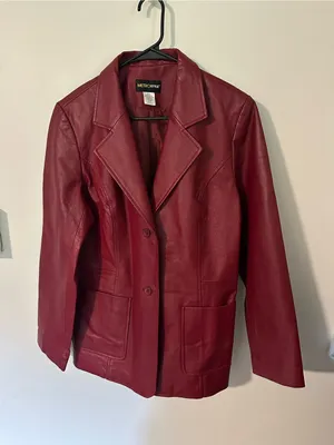 MetroStyle 100% leather jacket red 12 thumbnail 2