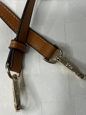 Source Unknown MUC Tan Leather Crossbody Strap with Gold Hardware thumbnail 2