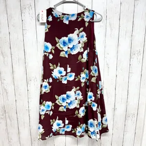 Altar'd State Dress Women Size Medium Vneck Sleeveless Maroon Floral Mini Casual thumbnail 6