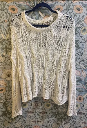 Crochet Sweater White thumbnail 1