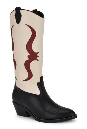 Nine West Cwyft Western Boots Faux Leather Size 9M NEW! thumbnail 1