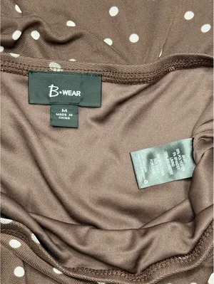 B-Wear Medium Brown Polka Dot Ruched Skirt thumbnail 3