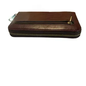 FOSSIL BRANDY BROWN FULL ZIP ISSUE NO. 1954 COLLECTION LEATHER WALLET thumbnail 3