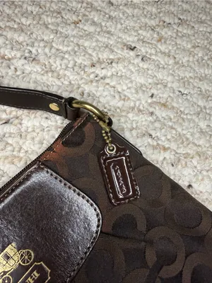 Y2K Coach Signature Op Art Madison Crossbody Bag in Brown Coach Monogram Purse thumbnail 4