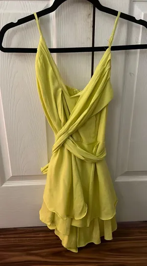 DO+BE bright yellow/green romper looks like a dress thumbnail 1