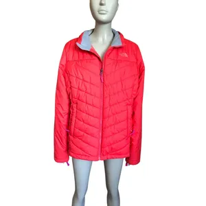The North Face Coral Red Puffer Zip Up Jacket thumbnail 2