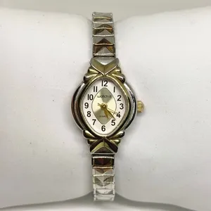 Vintage watch-it women watch silver gold tone 20mm quartz analog 6.5” running thumbnail 1